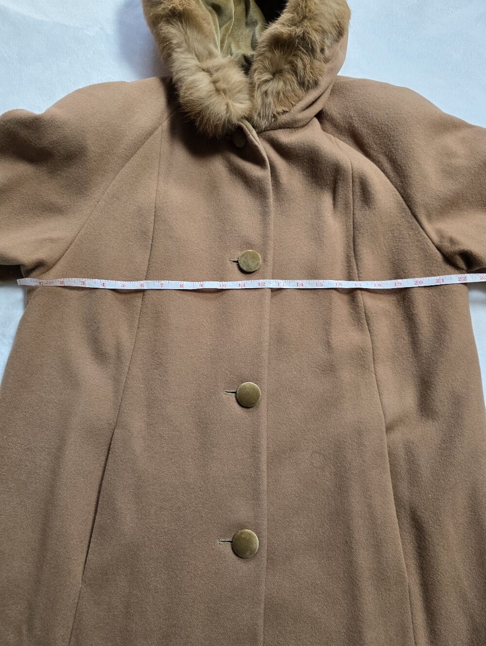 Vintage Donnybrook 100% Wool Coat Size 10 Hooded Fur Trim Made in Ukraine - Picture 6 of 7